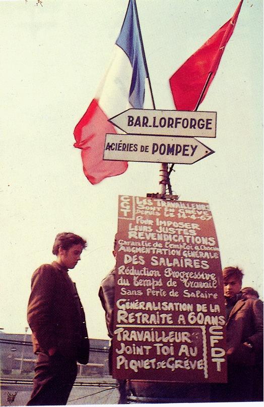piquet de grève, 1967, photo Louis AVELINO, cliquez pour agrandir